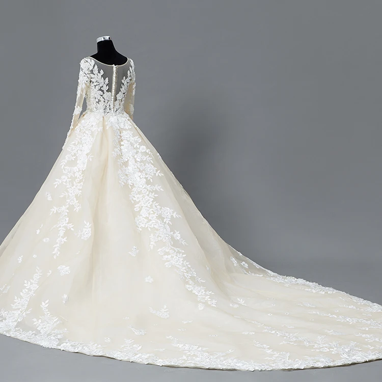 Muslim Designs Wedding Dresses Bridal Ball Gown 2019 See Through