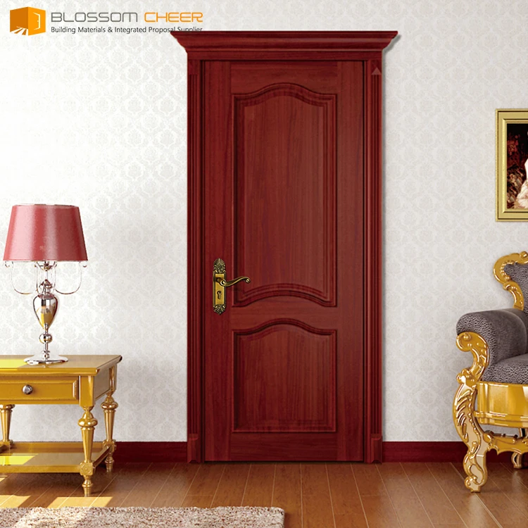 Luxury Sound Proof Swing Solid Teak Wood Door Interior Solid Wood Room