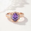 GS01 Korean Ruby Ring Women's Plated 18K Gold Crystal Ring Fashion Wild Wedding open Ring