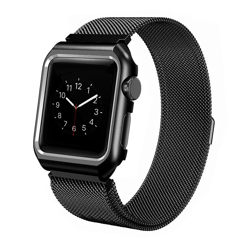 

Milanese Loop Stainless Steel Band With Case Strap For Apple Watch Series 4/3/2/1, 10 colors