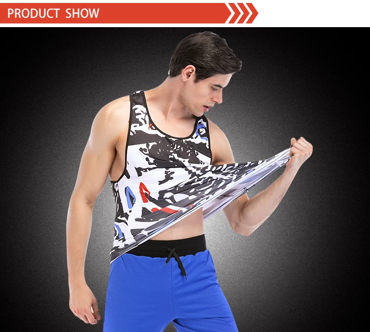 Men Gym Clothes 3D Sublimation Printing Athletic Tank Top gym tank top men yoga tank top