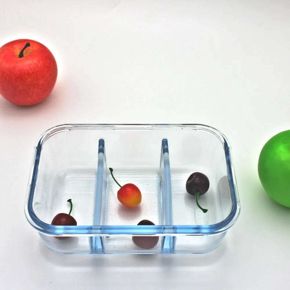 Glass Bento Box/meal Food Storage Lunch Box With Divider/glass Food Container Buy Glass Bento