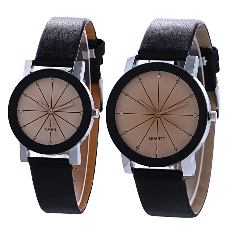 

WJ-5223 leather strap charming student fashion wholesale couple lover wrist watch