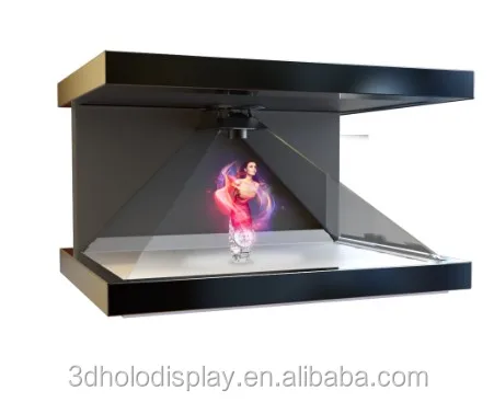 

270 degree full hd indoor advertising 3d hologram pyramid display showcase