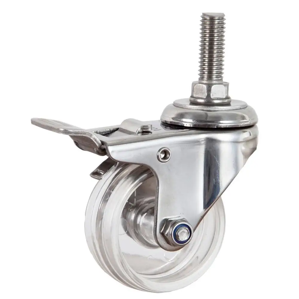 40mm 50mm Threaded Stem Pc Stainless Steel Small Caster Wheels For Furniture Buy 45mm 50mm