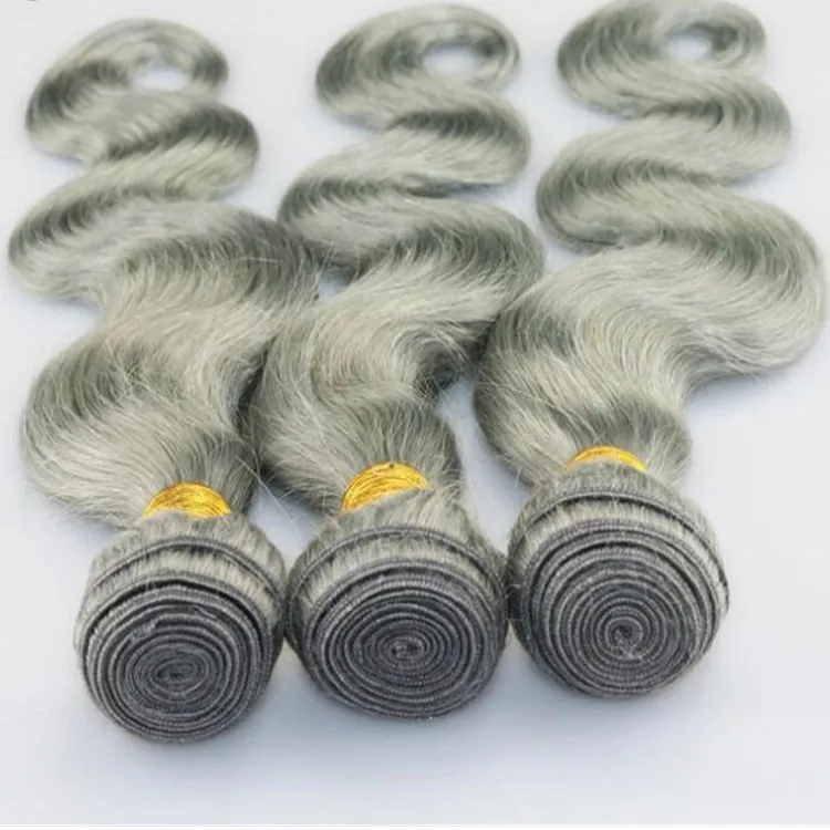 

8A Garde Brazilian Bundle Hair Grey Human Hair Extensions Gray Hair Weave