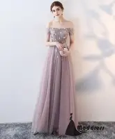 

Elegant Long Prom Dresses Tulle Evening Dress Applique A-Line Formal Dress