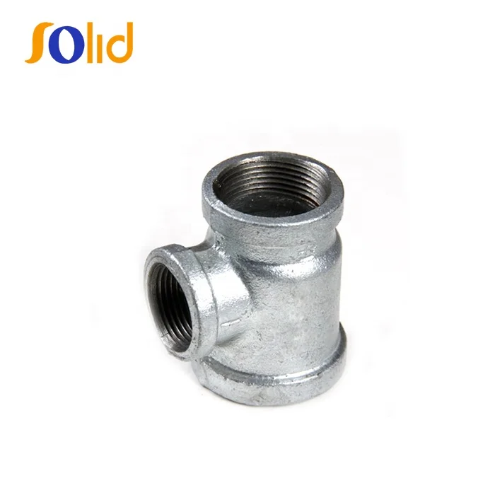 American Standard 150psi Malleable Iron Pipe Fitting Galvanized/Black Reducing Tee