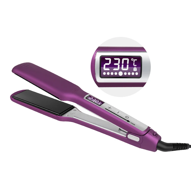 

Beauty Salon Equipment Pro Electric LCD Ceramic Titanium Hair Straightener Touch Screen Flat Iron