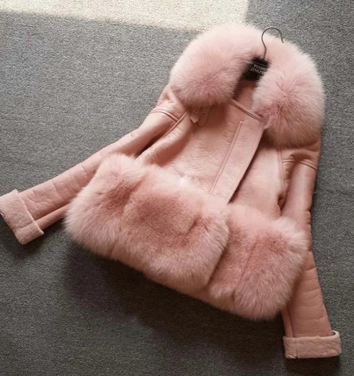 

OEM Autumn Winter Warm Real Fur Coat Women With Real Fox Fur custom cropped Maternity wear hoodie thick for girl Pregnant woman