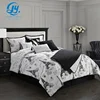 7pcs Luxury set microfiber polyester printed full size bed in a bag comforter sets cover duvet