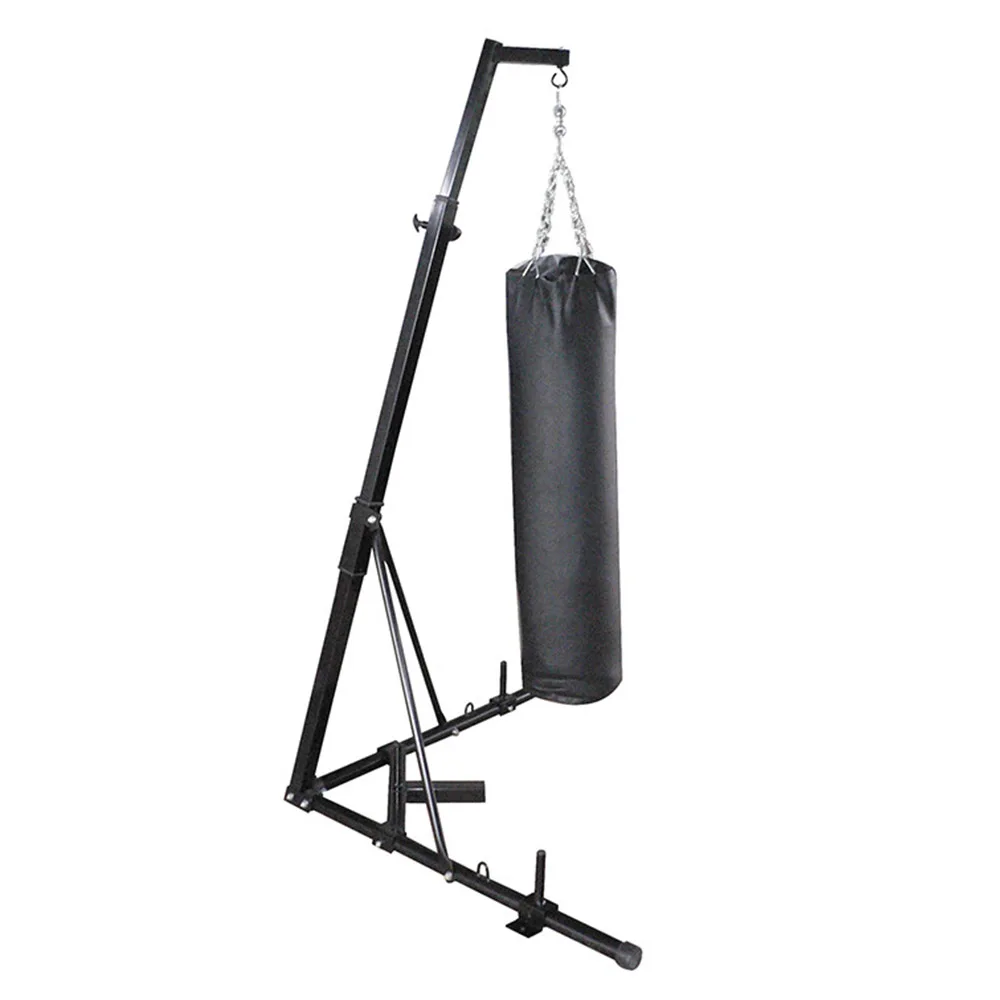 

This is a household folding boxing sandbag stand rack, Black