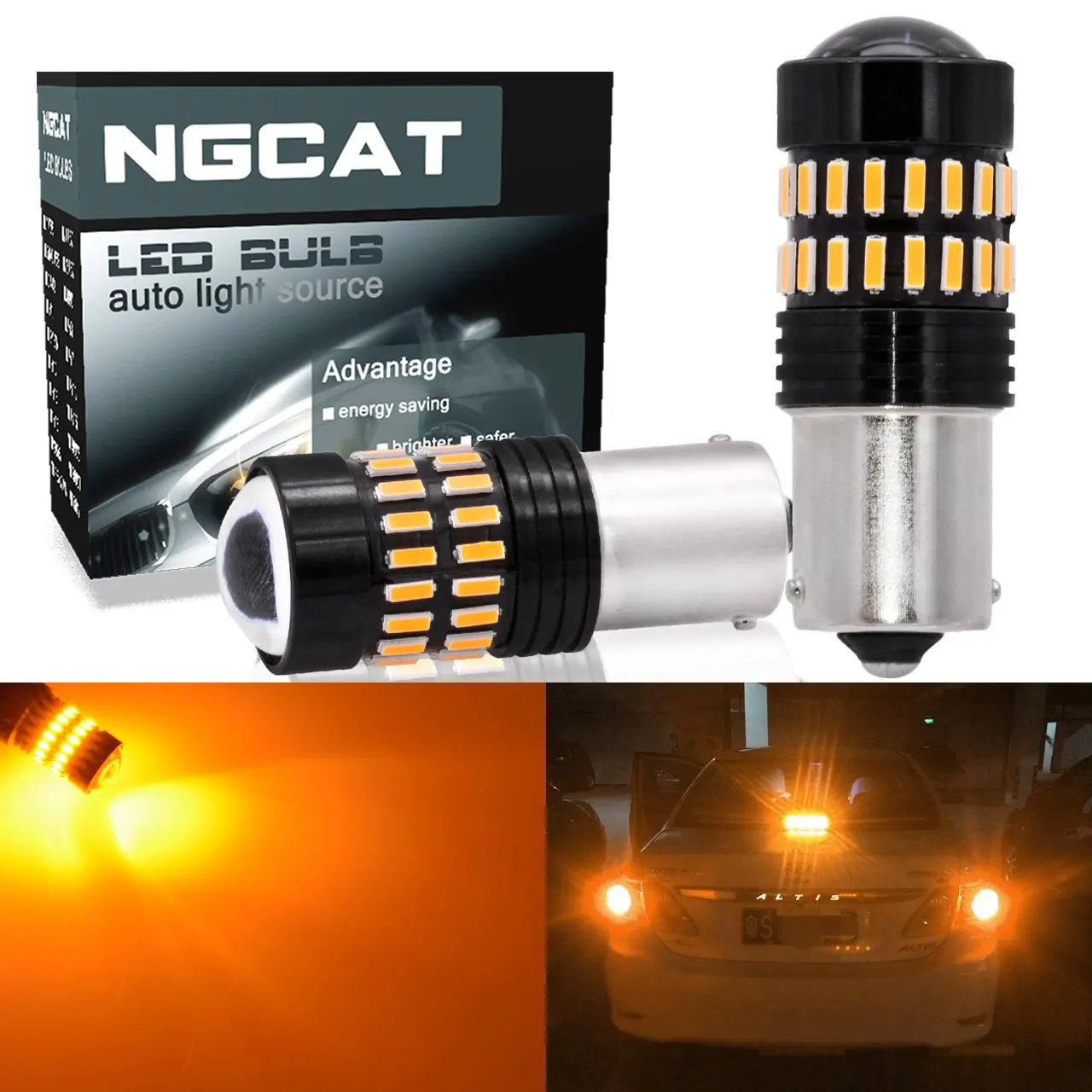 NGCAT 2 pieces 18 SMD White 6000K LEDs Bulb License Number Plate Light Lamps CanBus Error Free .