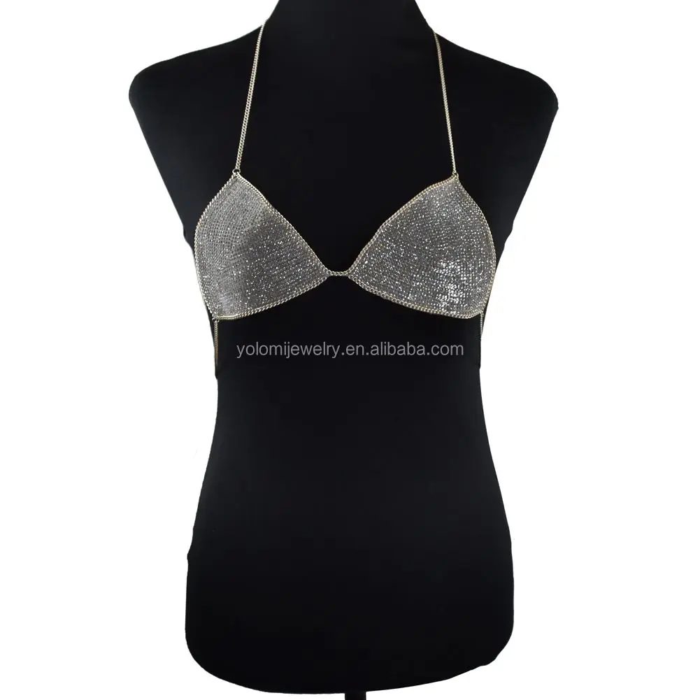 

Sequin Bra Chain Bikini Jewelry Body Chain Retro Paillette Patch Disco Sequin Bra Body Jewelry 0110A01, As the picture