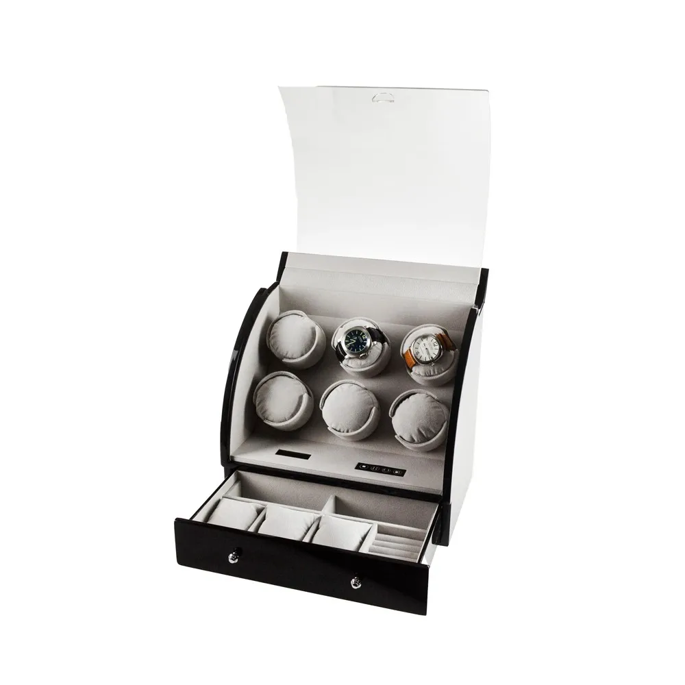 Viiways 6 Slot Rotation Watch Winder Box With Led Control Buy 6 Slot