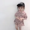 2019 summer new suits leopard kids clothing for girls
