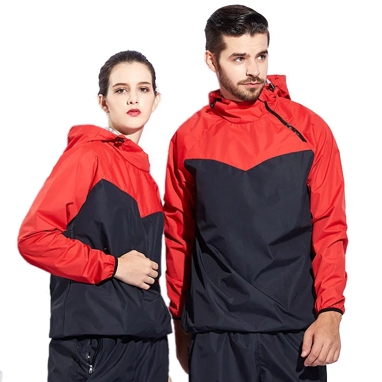 

2018 Hot sale silver coating sauna suit for losing weight gym lovers' clothes two pieces of running fitness sweat suit, 5 colors