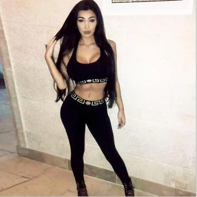 

B1783 new design sexy sleeveless sweater two piece set women clothing suit