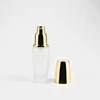 30ml empty cosmetic Factory supply transparent liquid foundation glass bottle make up container with rose gold lotion pump