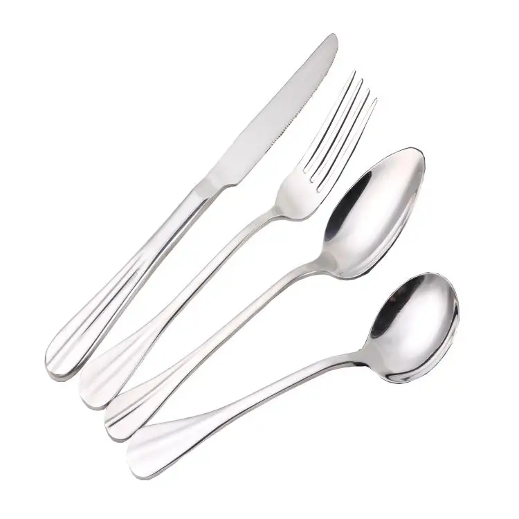 

Super Quality Heavy Duty Stainless Steel 4-piece Fork Knife Spoon Teaspoon Flatware Set Cutlery Sets 72, Customized