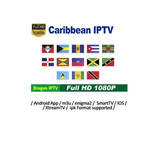 IPTV 12 Months Subscription Caribbean Live 9200+ VOD 5500+ USA Brasil Europe IPTV Reseller M3U TV Box Mxg IPTV Reseller Panel