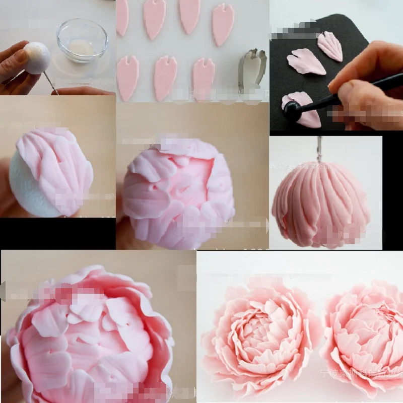 4 pc Peony Petal Shape Cookie Mold Stainless Steel Cookie Cutter Cake Decoration Mold Baking Fondant Mold Cutter