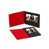 Custom high def leather 7 inch tft lcd screen usb digital video player greeting cards with buttons