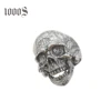 Dropshipping Silver Ring Wholesale Jewelry Steel Men Ring Antique Black Color S925 Silver Sterling Silver Men Skull Head Ring