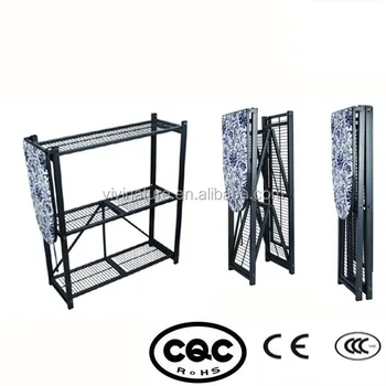 Folding Metal Storage Shelf With Mesh Ironing Board 3 Layers Rack Product On Alibaba Folding Metal Storage Shelf With Mesh Ironing Board 3 Layers Rack Product On Alibaba