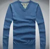 custom classic blank plain knitted mens 100% pure cotton v-neck hand knit sweater
