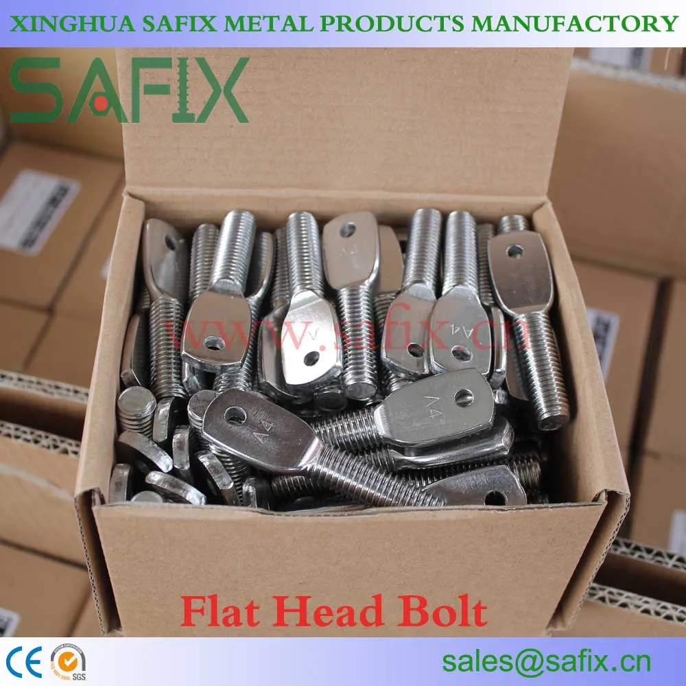 
AISI304/A2 ANSI316L/A4 Stainless Steel Flat Head Eye Bolt/Stone Cladding accessories for Marble Fixing System 