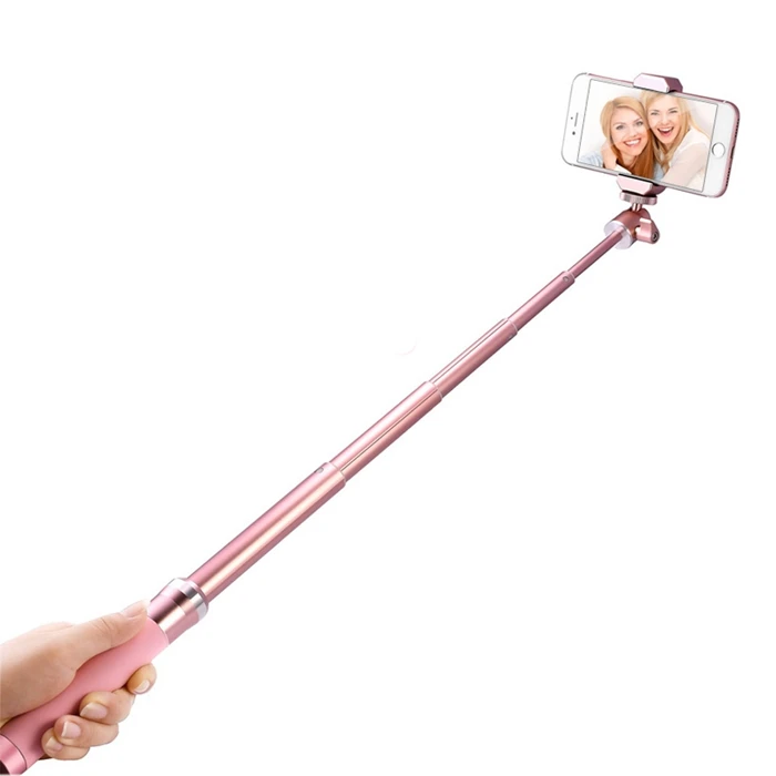 

Best Quality Wireless Remote Stainless Selfie Stick Bluetooth with App Zoom Controller, Black;red;pink;gold