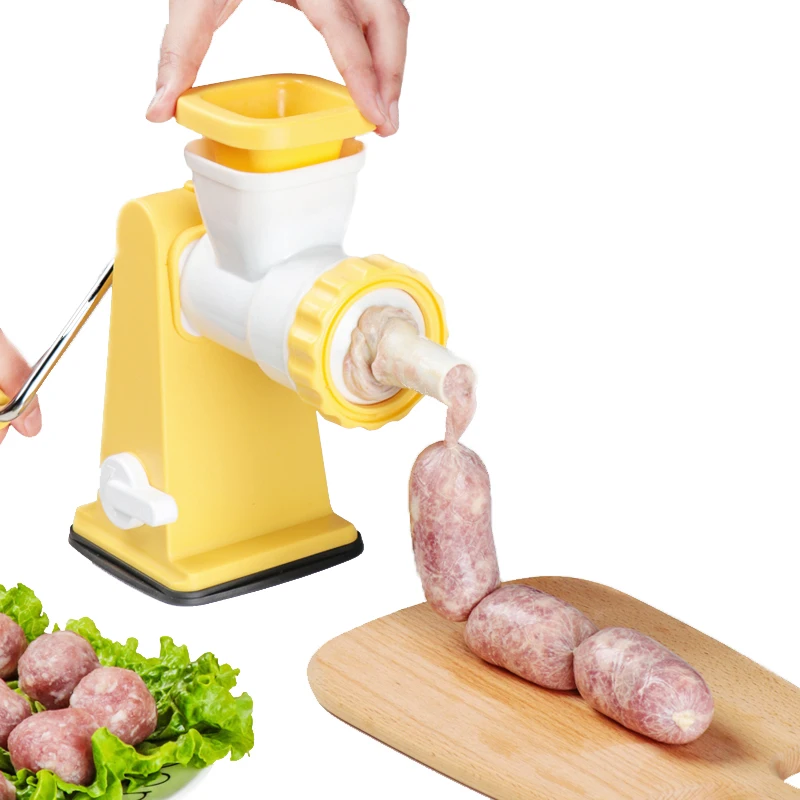 Homeuse New Design Manual Portable Mini cheap Multifunction Meat Mincer Grinder with Stainless Steel Blades