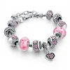 Charm Pink Color Silver Bracelet Jewelry For Women,Girls Smart Charm Bracelet