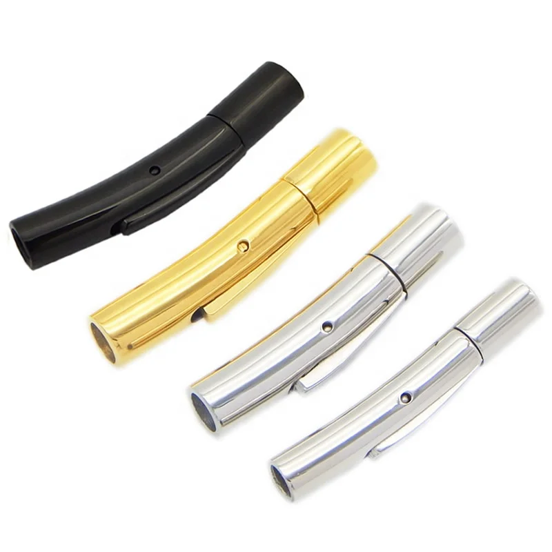 

2/3/4/5/6/7/8/10/12 mm 316l Stainless Steel Snap bayonet Jewelry Clasp for Leather Cord DIY jewelry Findings, Silver, gold, rose gold,black plated,etc