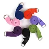Pilates organic 100% cotton yoga carrying strap resistance elastic band with loops for stretching