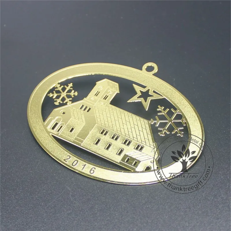 Fundraiser Idea Brass Engraved Church Ornament For Aniversary Gift