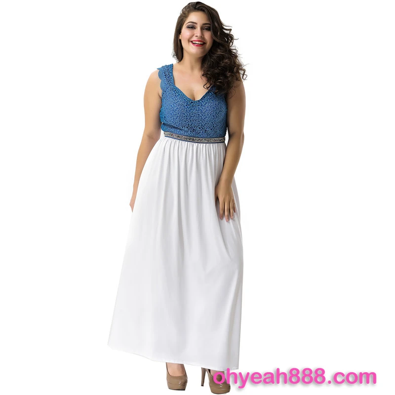 

Plus Size Wholesale Designer One Piece Women Party Dress, White women party dress