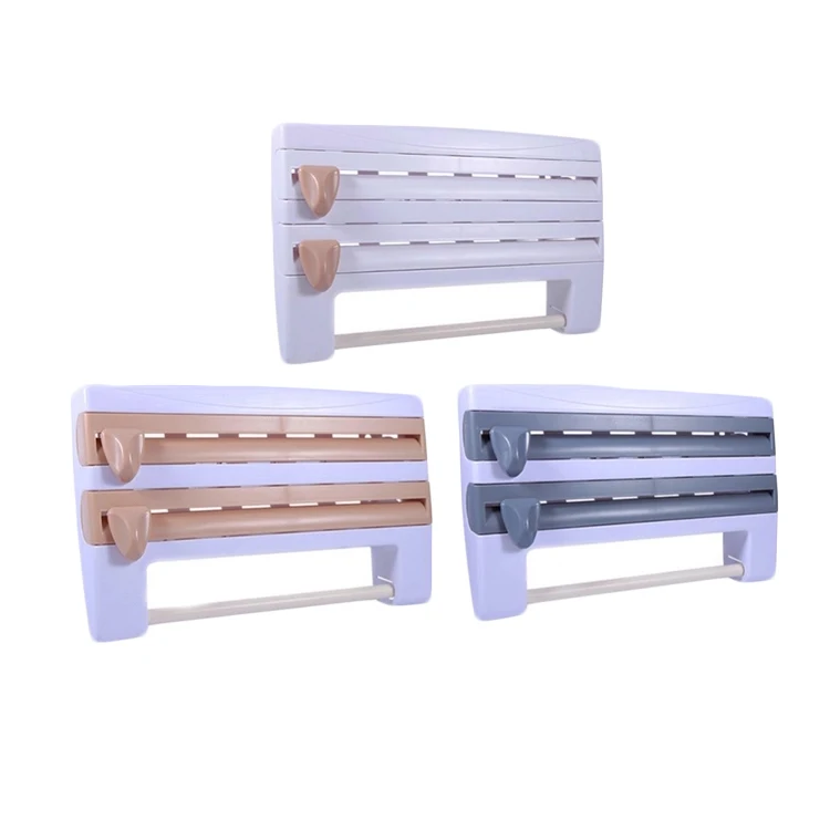 Multifunctional Shelf Organizer Cling Film Storage Rack Food Wrap Cutting Paper Towel Holder - Buy Storage Rack,Kitchen Shelf Organizer,Shelf Product on Alibaba.com