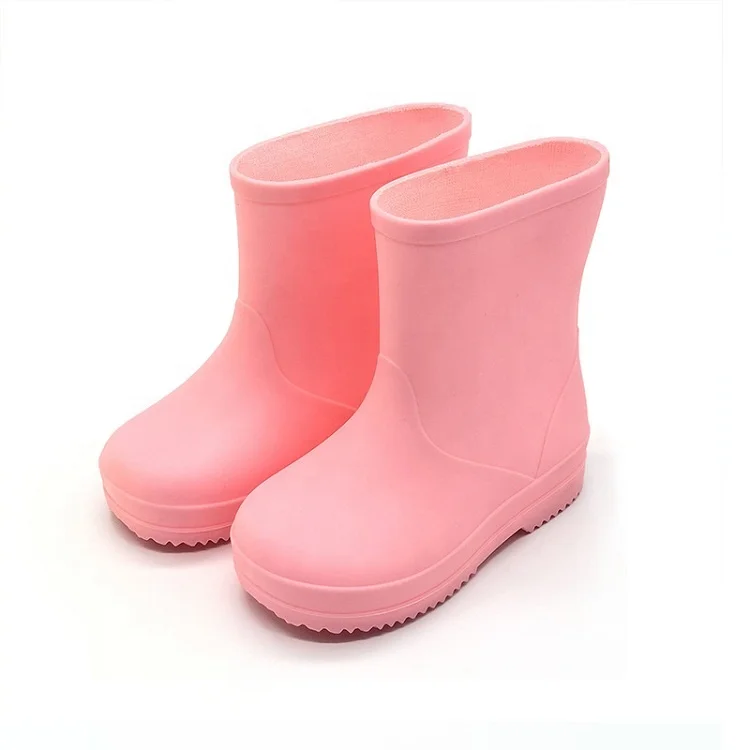 

Fashion desgin custom pure Kids Rainboots waterproof portable rubber rain boots toddler ankle galoshes skidproof wellies