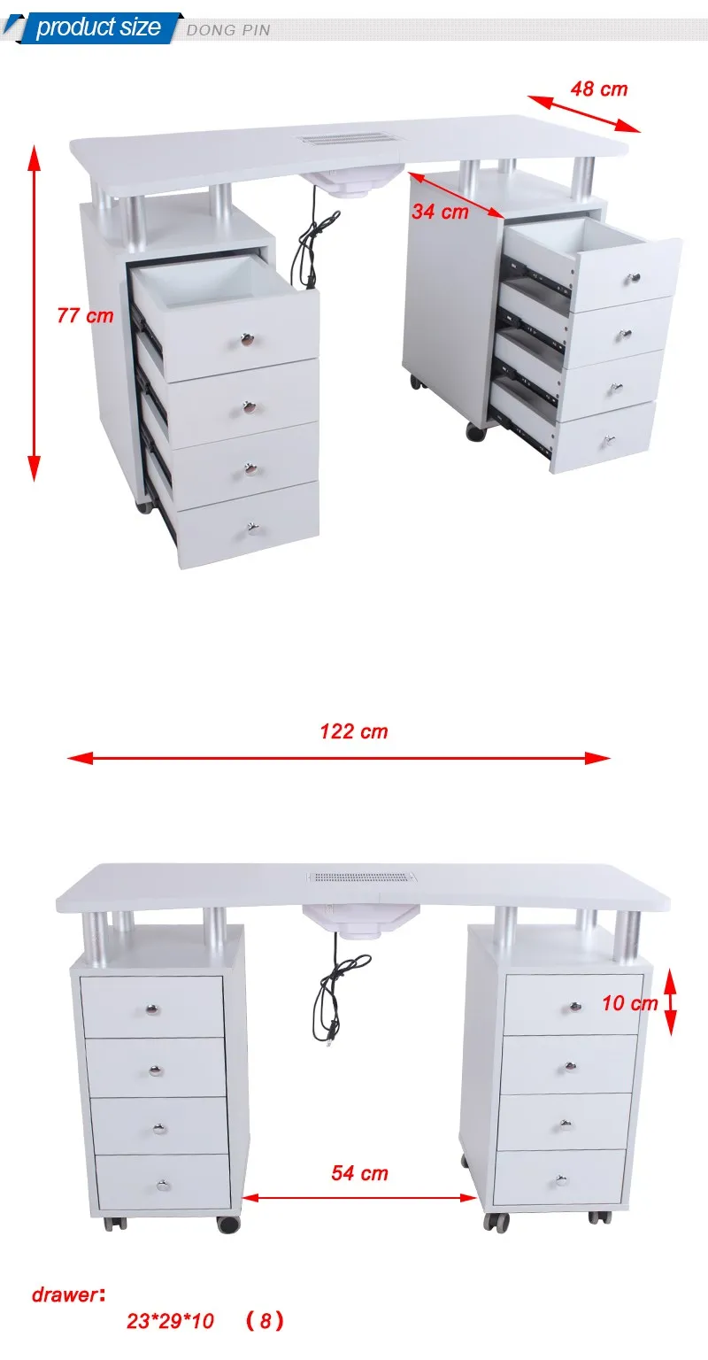 Custom Sized Modern Nail Salon Furniture Manicure Table Nail Station