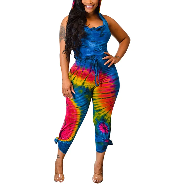 New Arrival Colorful Backless Hooded Jumpsuit Rompers Womens Sexy