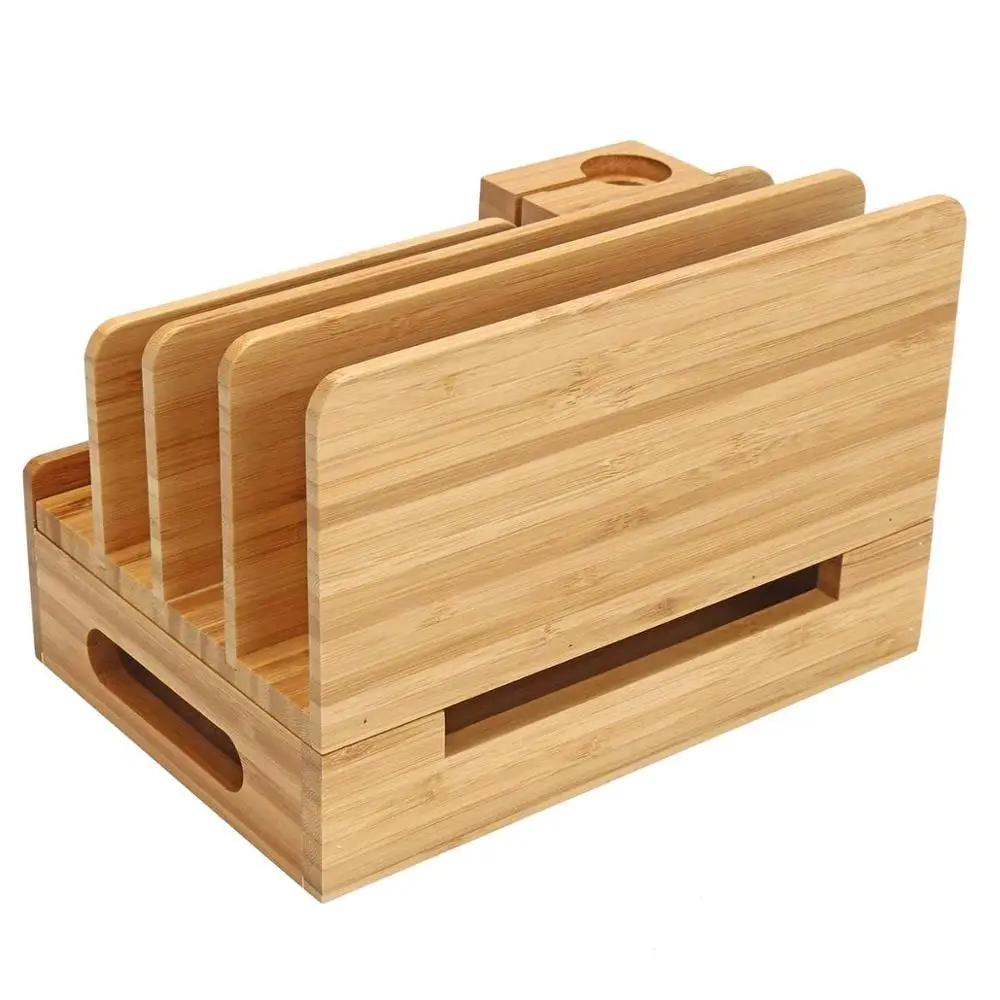 

Bamboo Wooden Charging Dock Station Mobile Phone Stand Charger Holder Storage Table For Phone X 8 7 Plus 6 6S Plus 5s For Watch