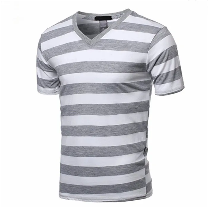 2017 Wholesale Men Tshirt Striped Tshirt 100 Polyester Vneck T