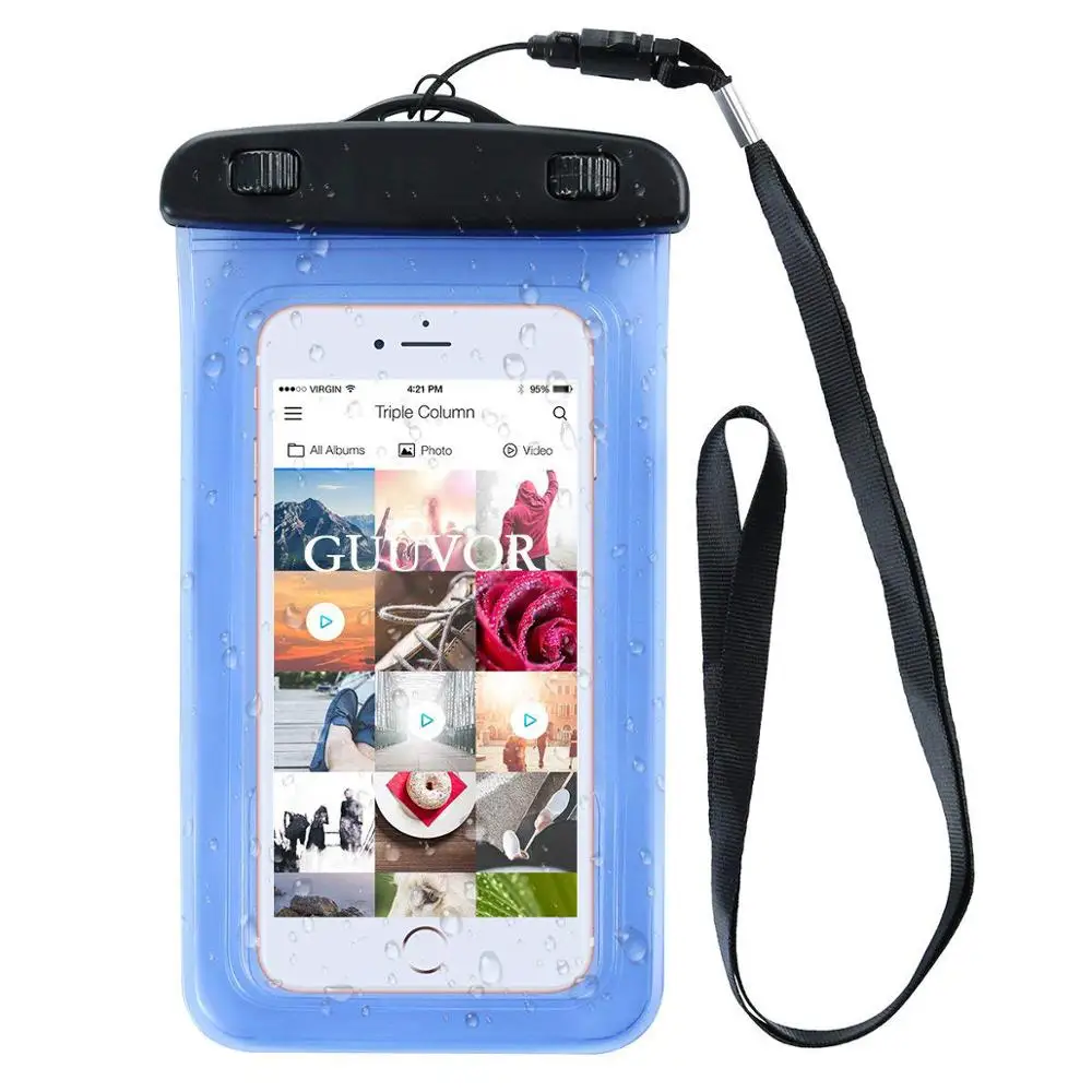 

2019 Hot sale pvc IPX8 Waterproof Mobile Phone Bag Swimming Underwater Waterproof Phone Pouch case, Black/red/white/blue/green