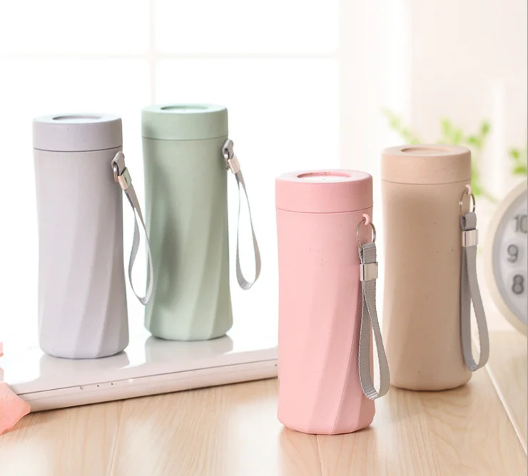 

500ml Portable Bamboo fiber Water Bottle Biodegradable Plastic Water Bottle