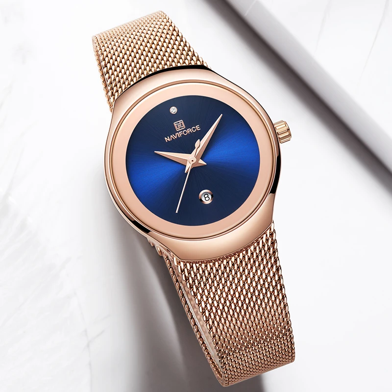 

NAVIFORCE Women Watches Top Luxury Brand Lady Fashion Casual Simple Steel Mesh Strap Wristwatch Gift for Girls Relogio Feminino, 4colors for choice