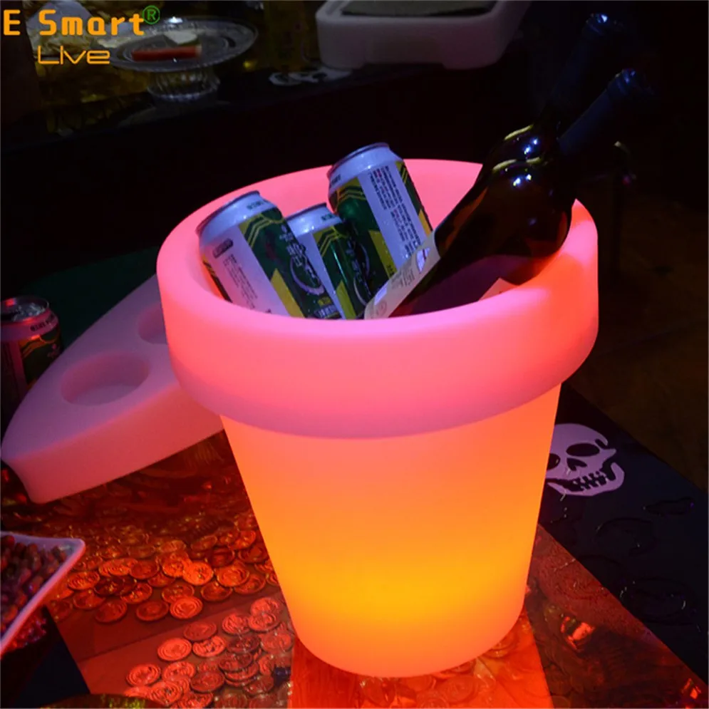 New Led Colour Changing Ice Bucket Wine Drinks Cooler Retro Party Large