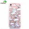 Top Selling Cute Cartoon Unicorn Liquid Phone Case Cover for iPhone 6/6s/7/8plus, for iPhone x/xr xs max case
