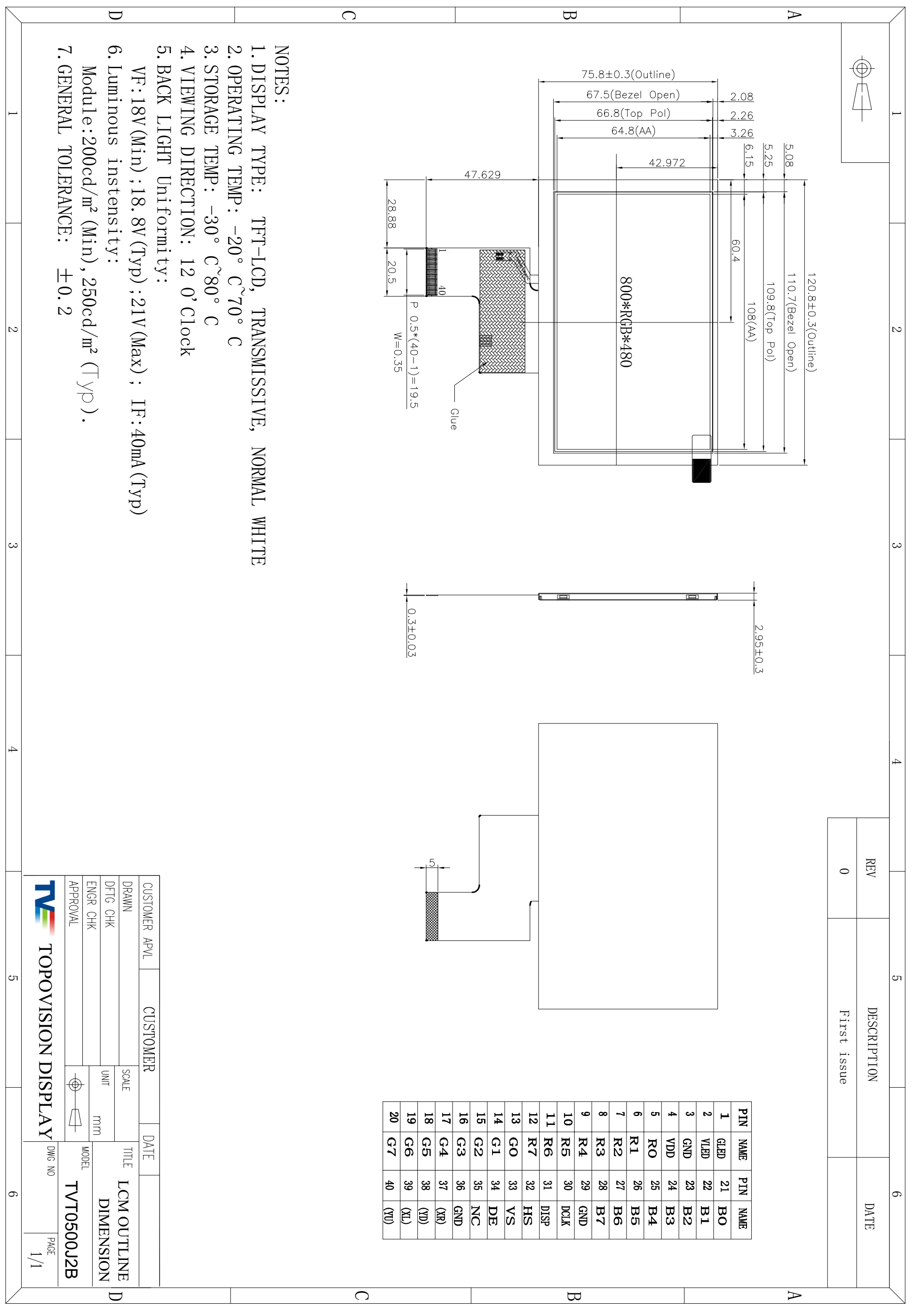 5 Inch 800x480 Touch Optional Tft Lcd Panel Ptouch Module Buy Tft